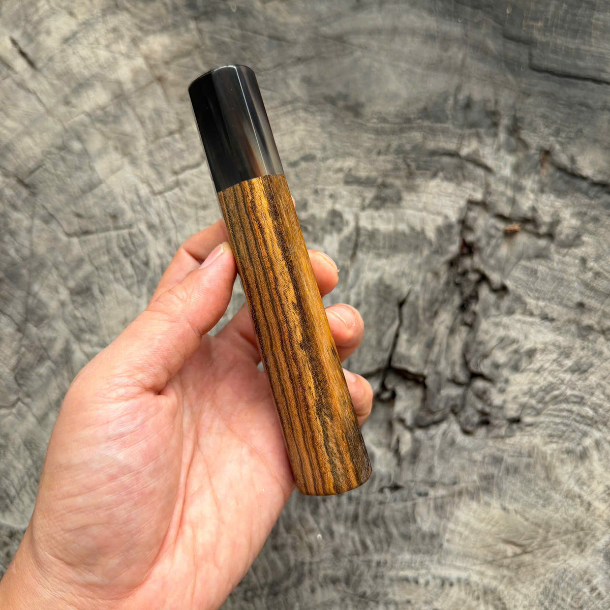 Bocote Wa Handle with Buffalo Horn Ferrule - Endcap