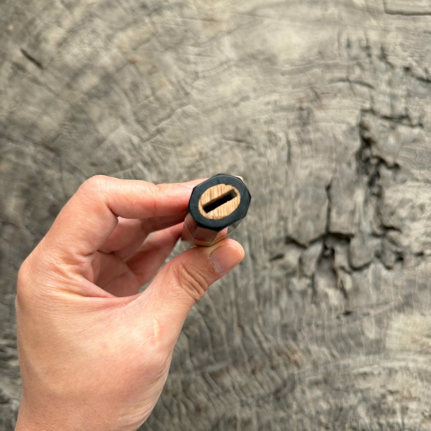 I- 7  Viet Cedar Burl Wood Wa handle, Black Horn Ferrule, Copper spacer- 135mm