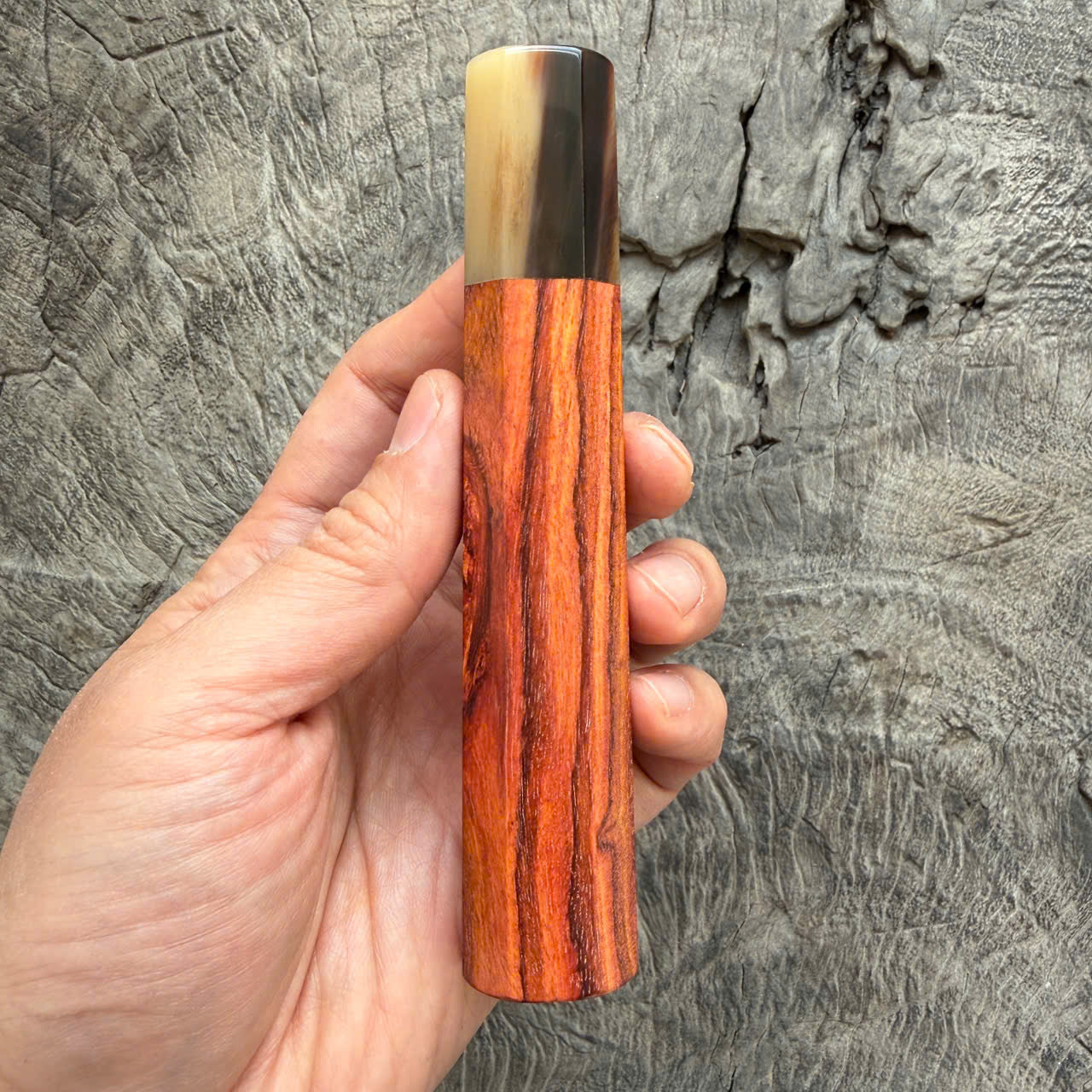 I- 16 Huanghuali wood wa handle, Marble Horn Ferrule - 135mm