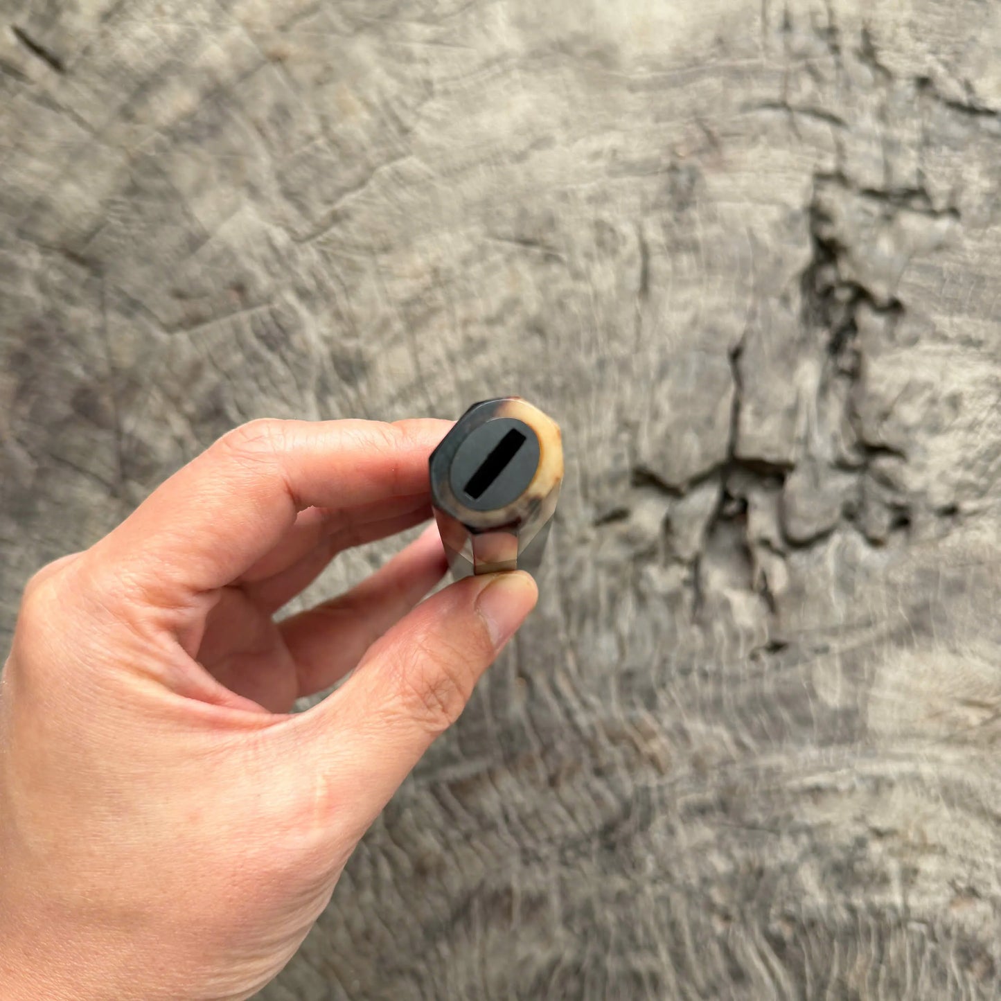 I- 26 Ebony Wa handle, Marble horn ferrule- 135mm