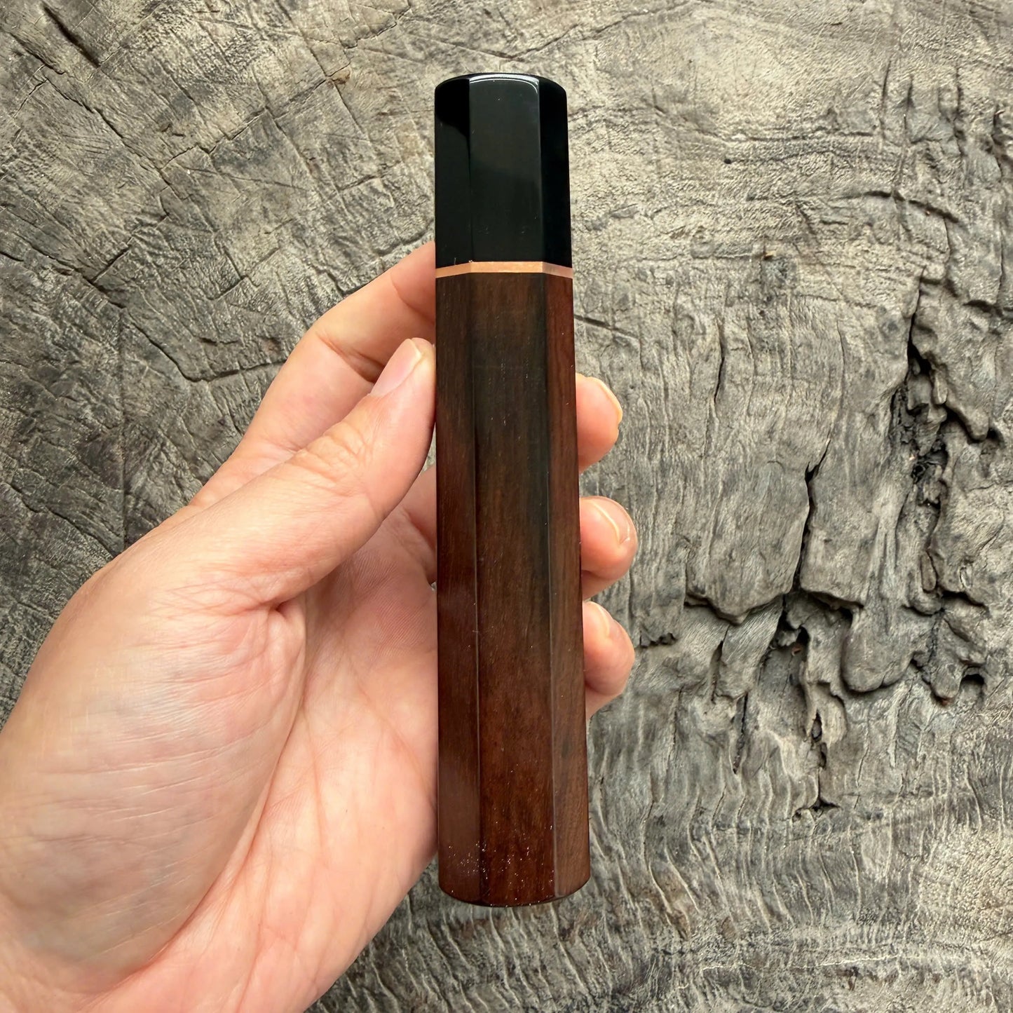 I - 31 Siamese Rosewood Wa handle, Black Horn Ferrule, Copper Spacer- 145 mm