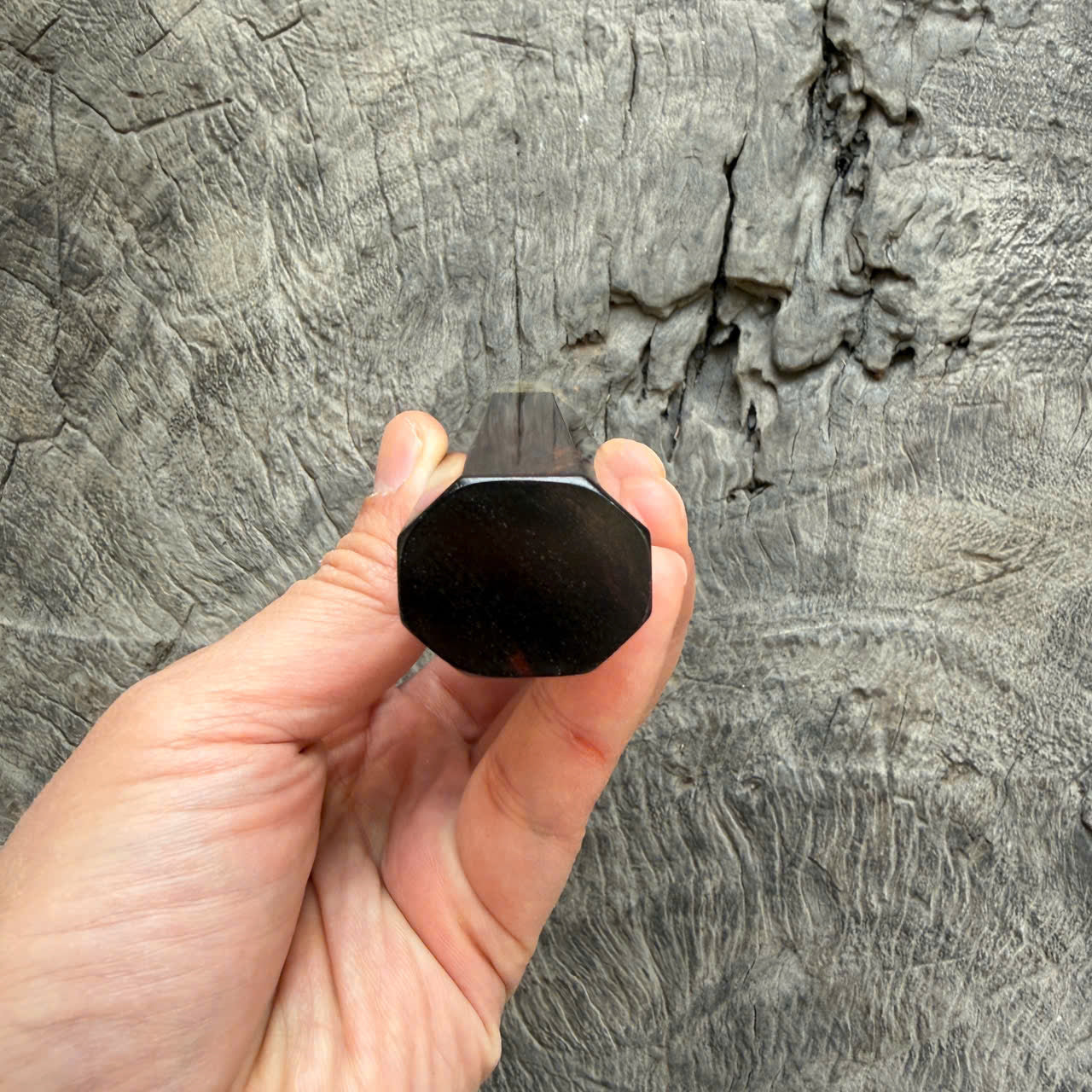 I - 8 Nice Black Red Siam Rosewood Wa handle, Cream horn ferrule - 145 mm