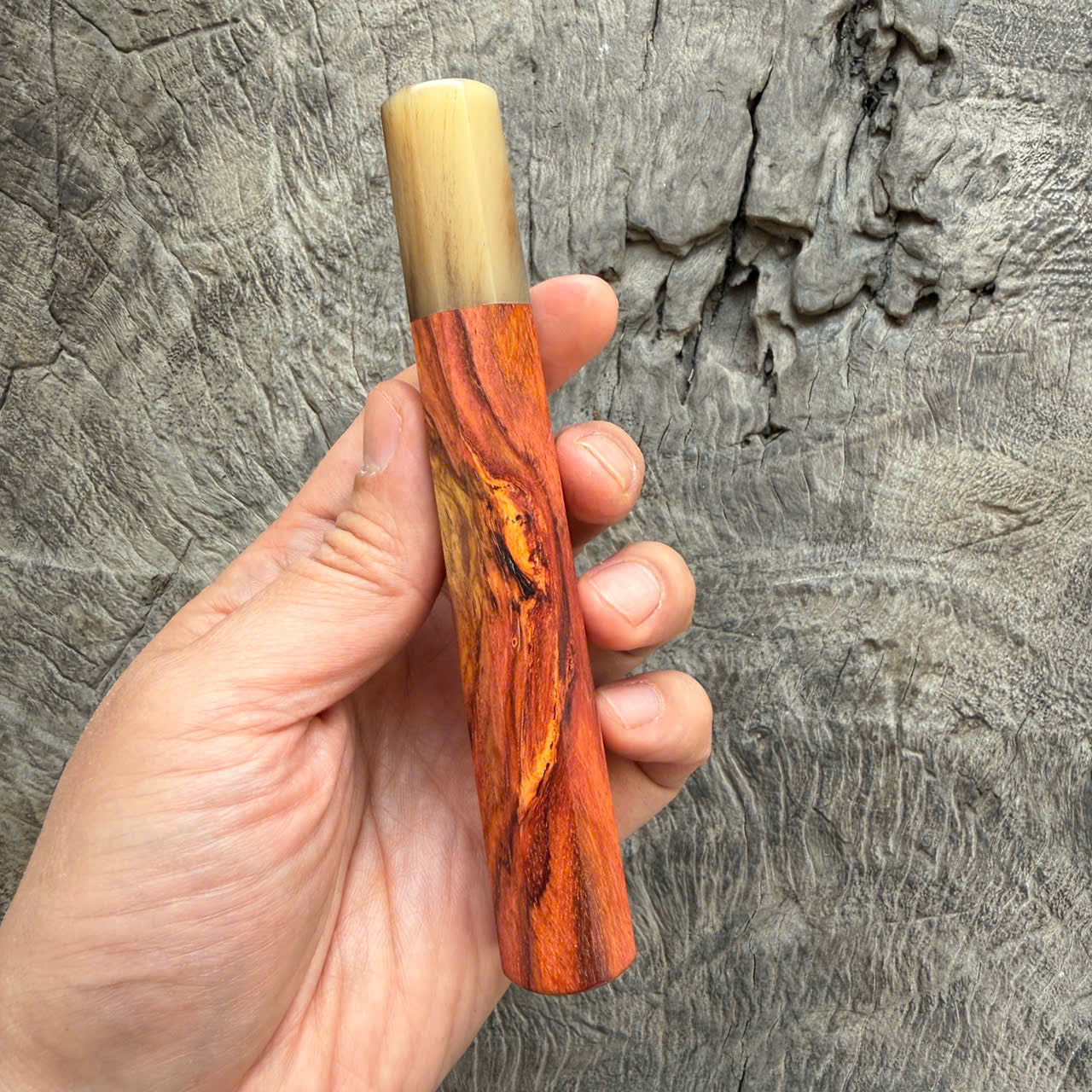 I- 16 Huanghuali wood wa handle, Marble Horn Ferrule - 135mm