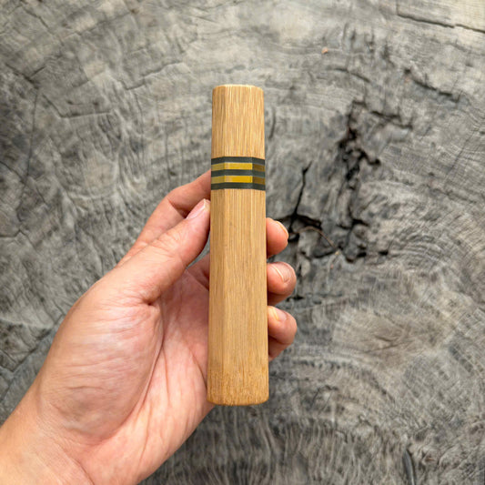I - Cool Bamboo Wa handle, Brass and Jade spacer, 140mm handle