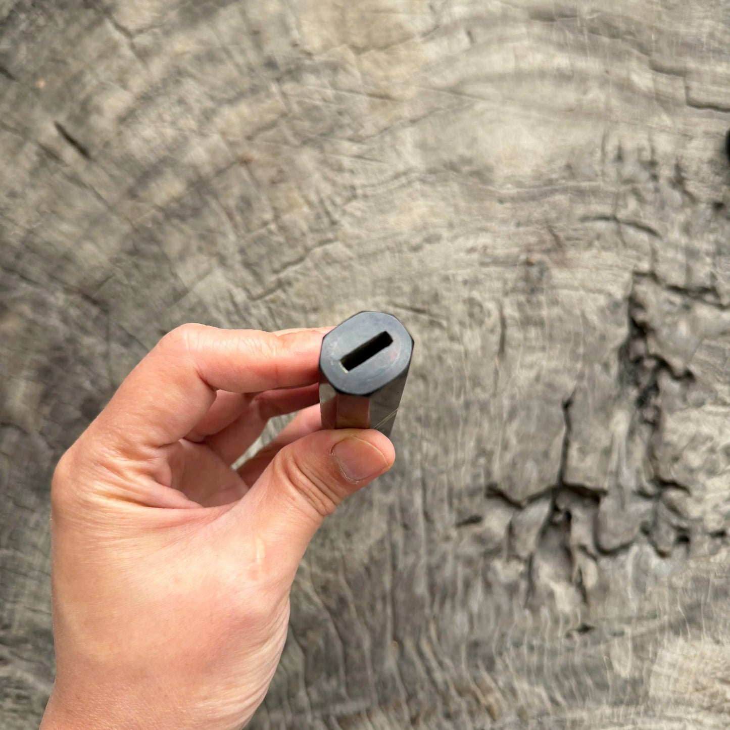 I-2 Siam Rosewood Wa handle, Cross Style with 3 Nịckel - Marble Horn Spacer, Siliver Pin- 135mm