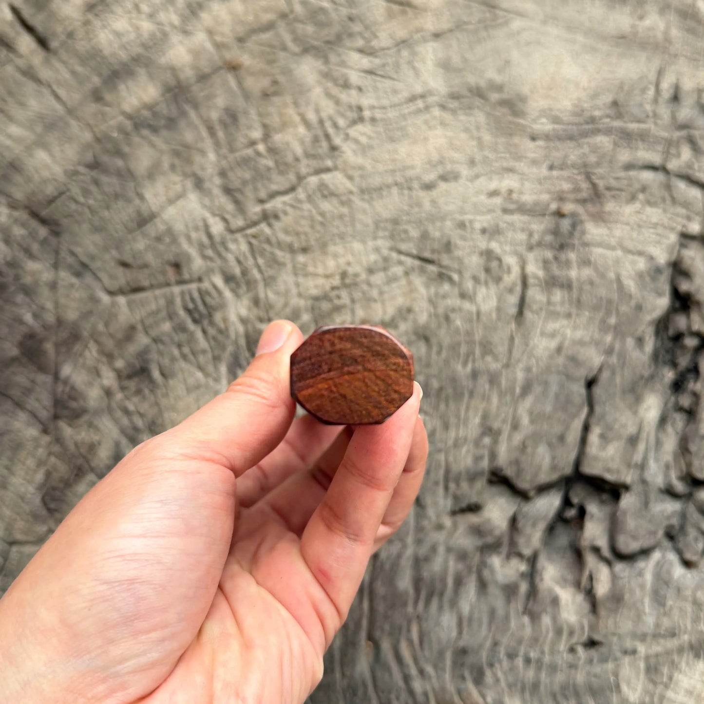 I -  15 Huanghuali wood Wa handle, Black horn ferrule, Black White Stone spacer - 145 mm