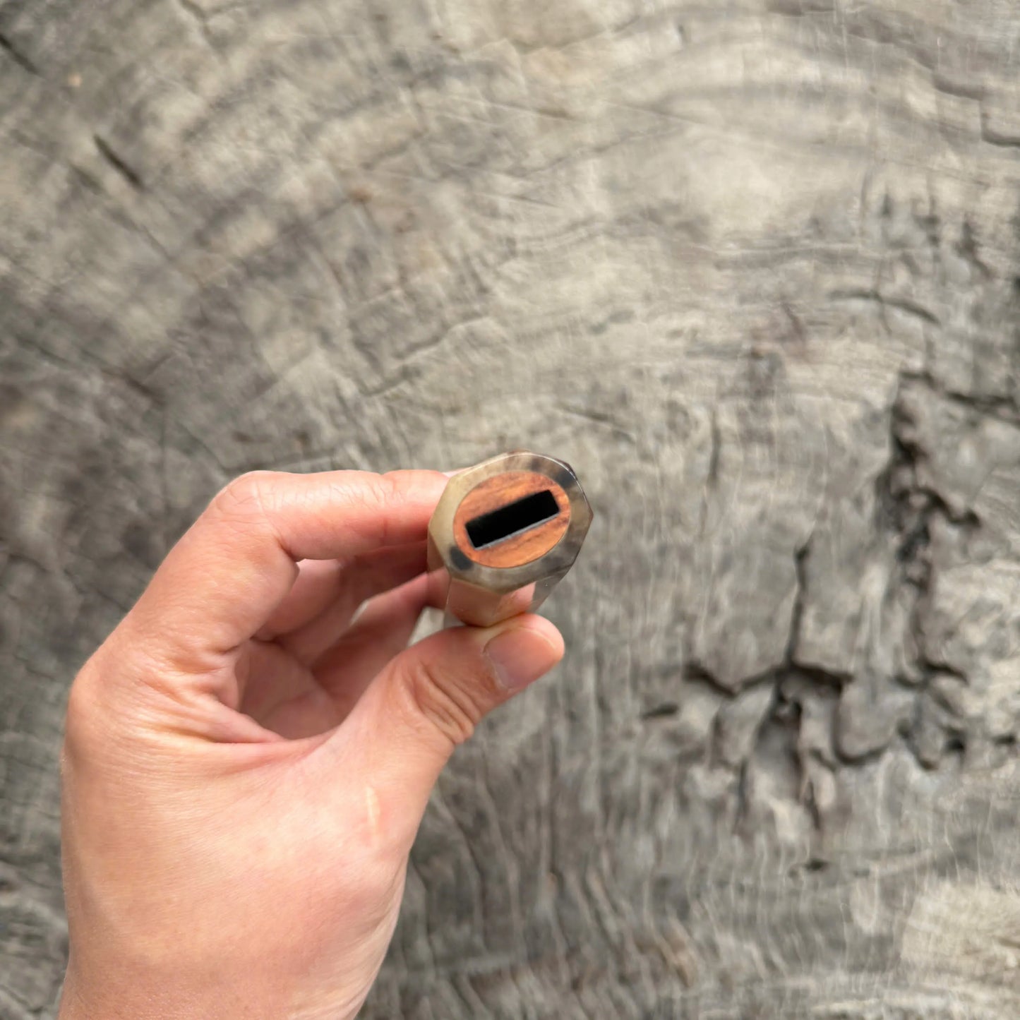 I -  4 Viet Burl Ironwood Wa handle, Nice White Horn Ferrule and Endcap - 145 mm