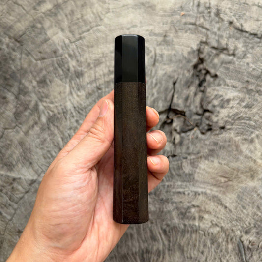 I - Rare Black Siamese Rosewood Wa handle,  Black Horn Ferrule, 140mm handle