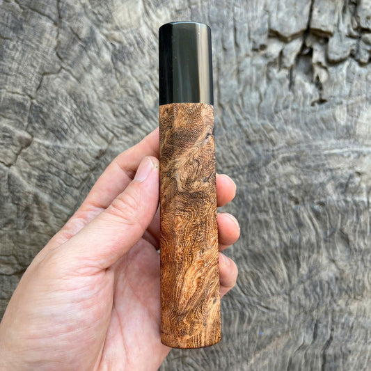 I -Cambodia Ironwood Burl Wa handle, Marble horn ferrule - 145 mm