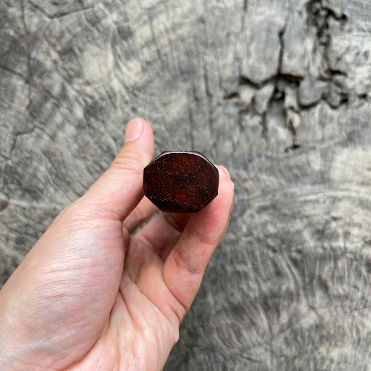 I -9 Curly Siam Rosewood Wa handle, Marble horn ferrule - 145mm