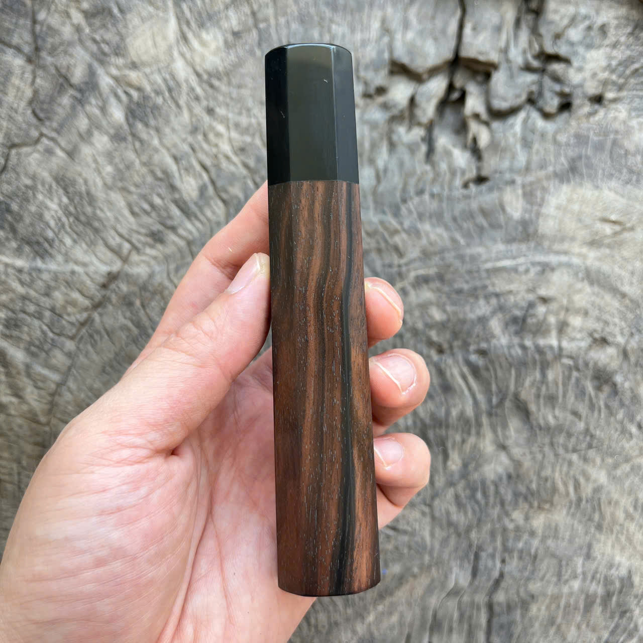 I- 7 Ebony Wa handle, Black horn ferrule, 135 mm