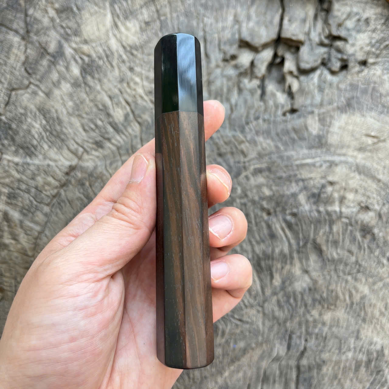 I- 7 Ebony Wa handle, Black horn ferrule, 135 mm