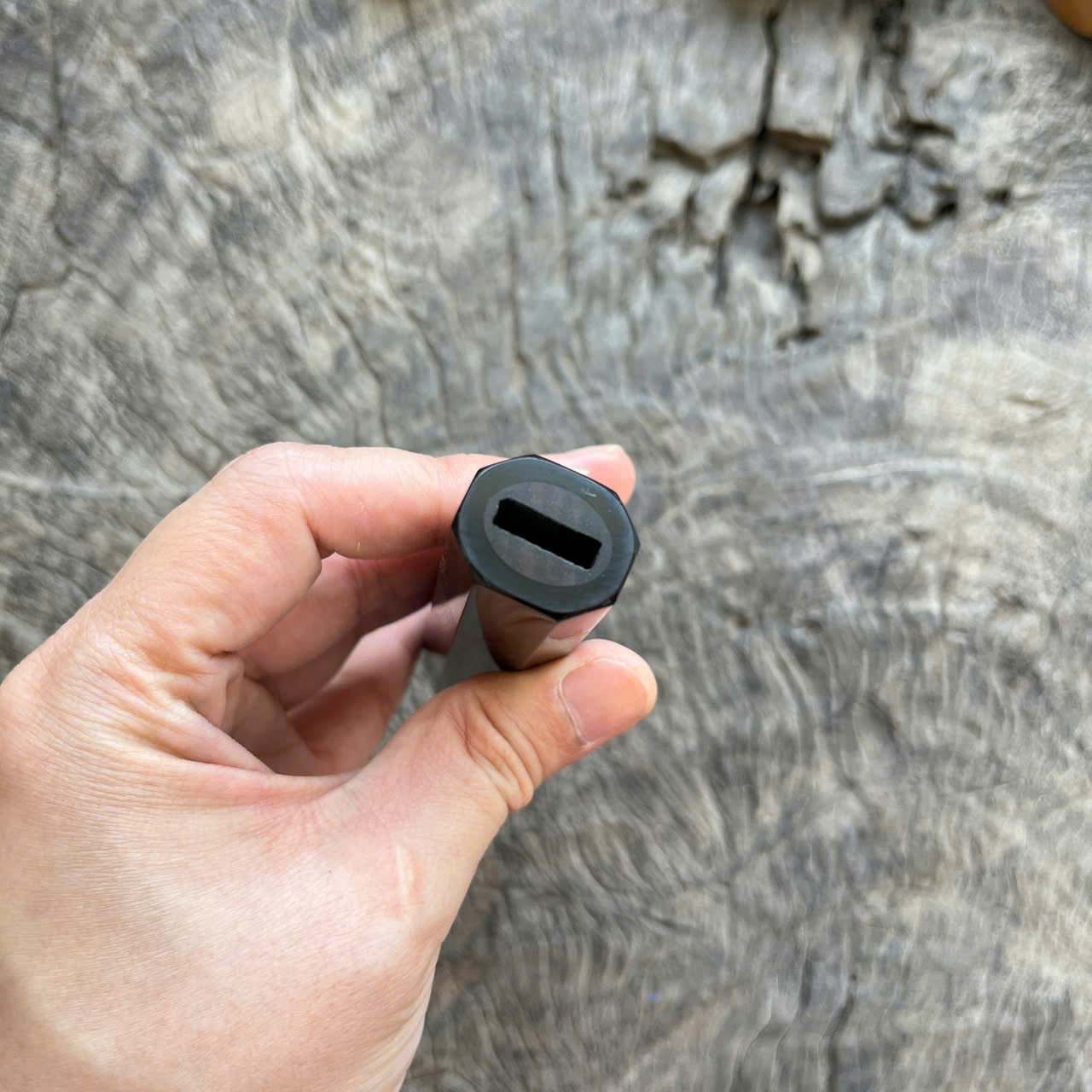 I- 7 Ebony Wa handle, Black horn ferrule, 135 mm