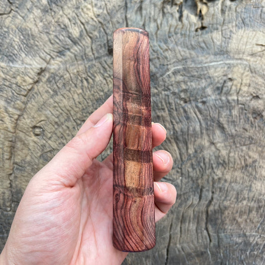 I - Rare Mono Curly Purple Rosewood Wa handle - 145mm