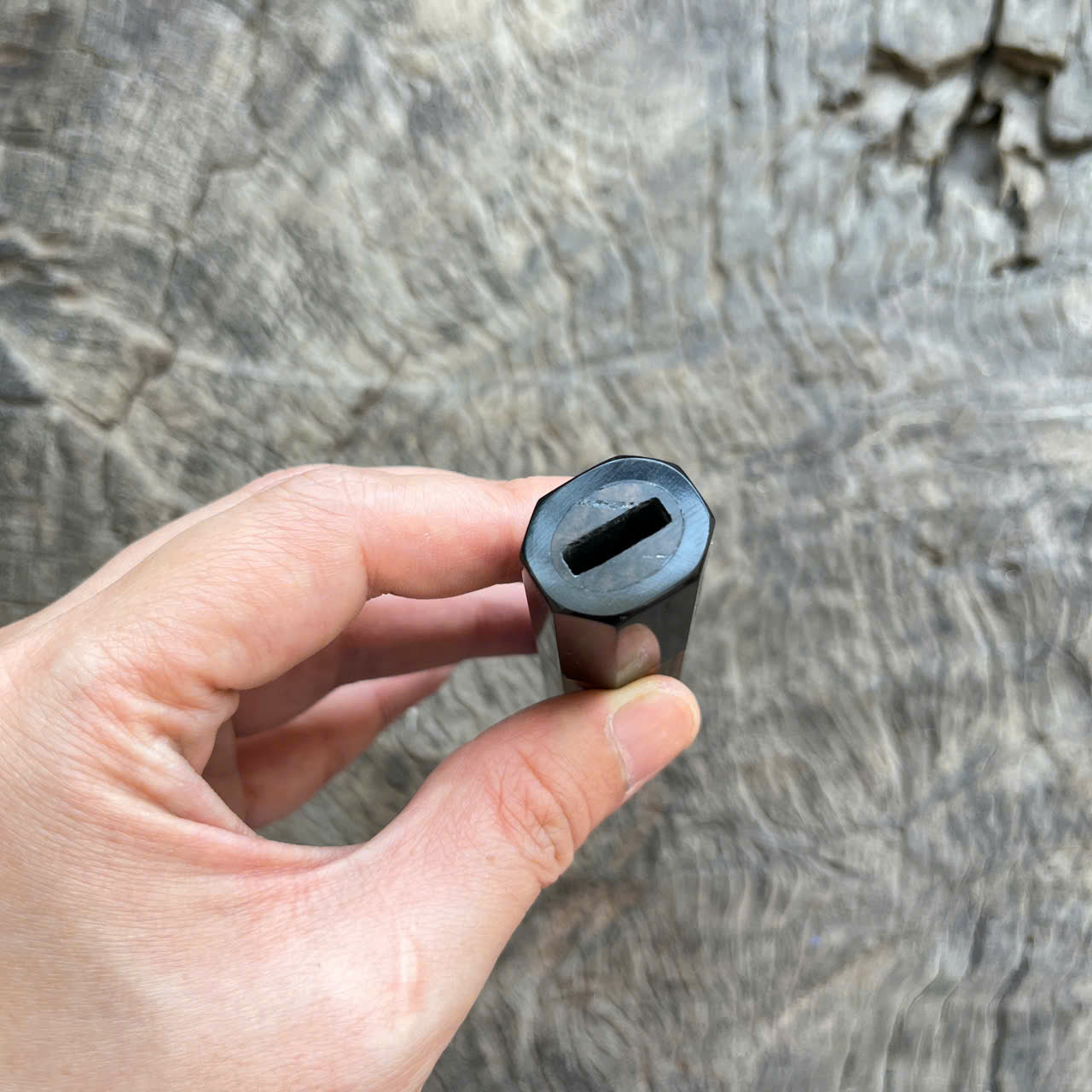 I- 8 Black White Ebony Wa handle, black horn ferrule, 135 mm