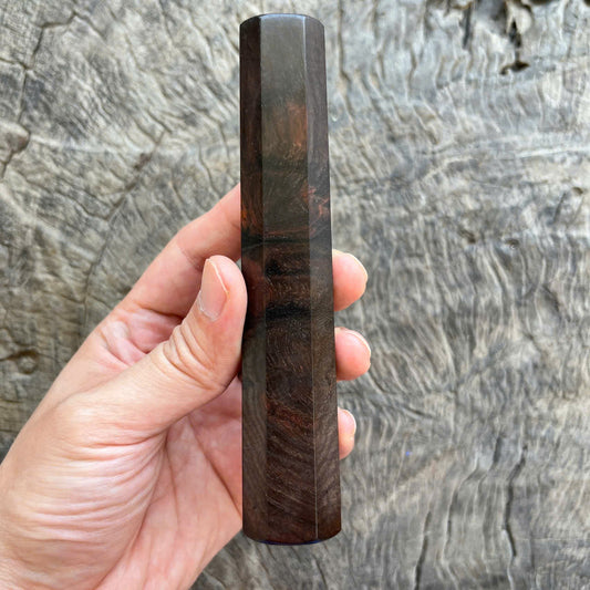I -9 Black Curly Siam Rosewood Wa handle,  Mono - 140mm