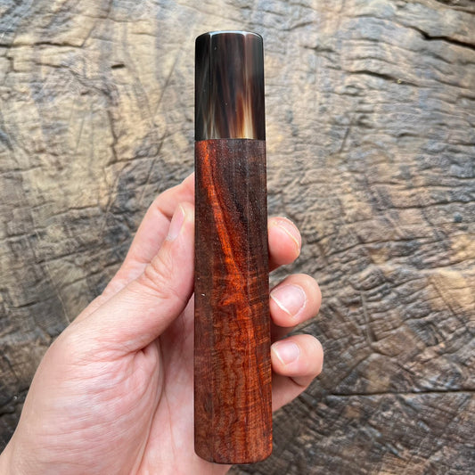 I- Rare Curly Red Rosewood with marble horn ferrule 145mm