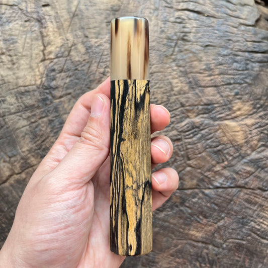 I- Black White Rosewood with marble horn, 140mm
