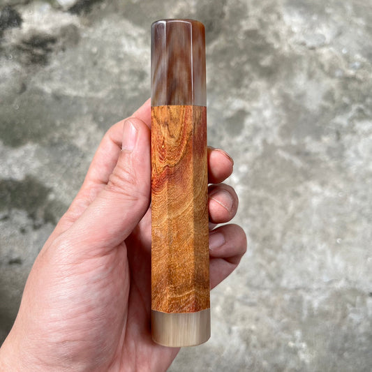 I-  Rosewood Wa handle with marble horn ferrule and end cap