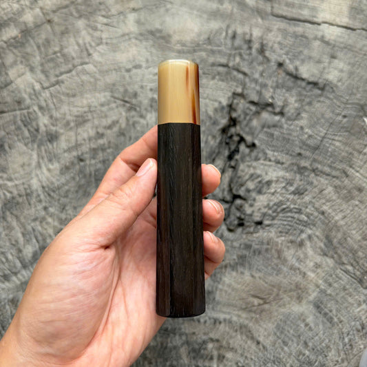 I - Black Siamese Rosewood Wa handle , Marble horn ferrule, 140mm handle