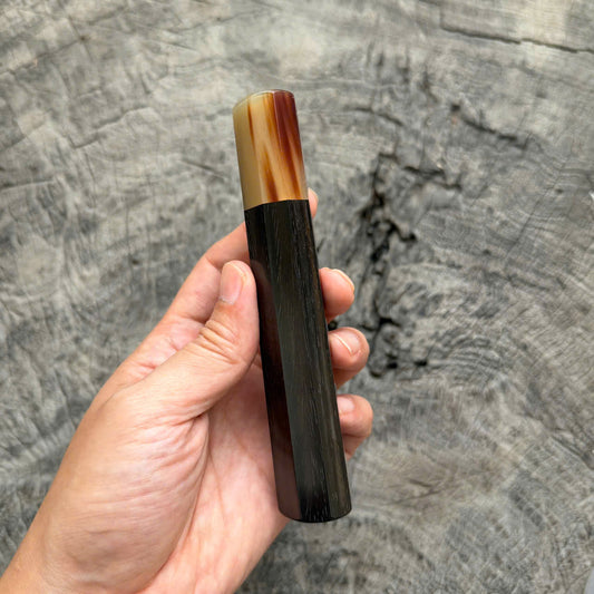 I - Black Siamese Rosewood Wa handle , Marble horn ferrule, 140mm handle