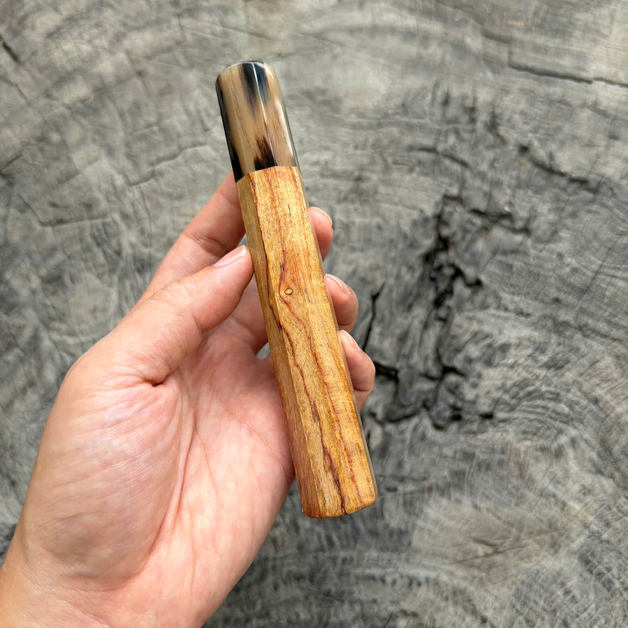 I -15 Huanghuali wood Wa handle, Marble horn ferrule, 145 mm handle