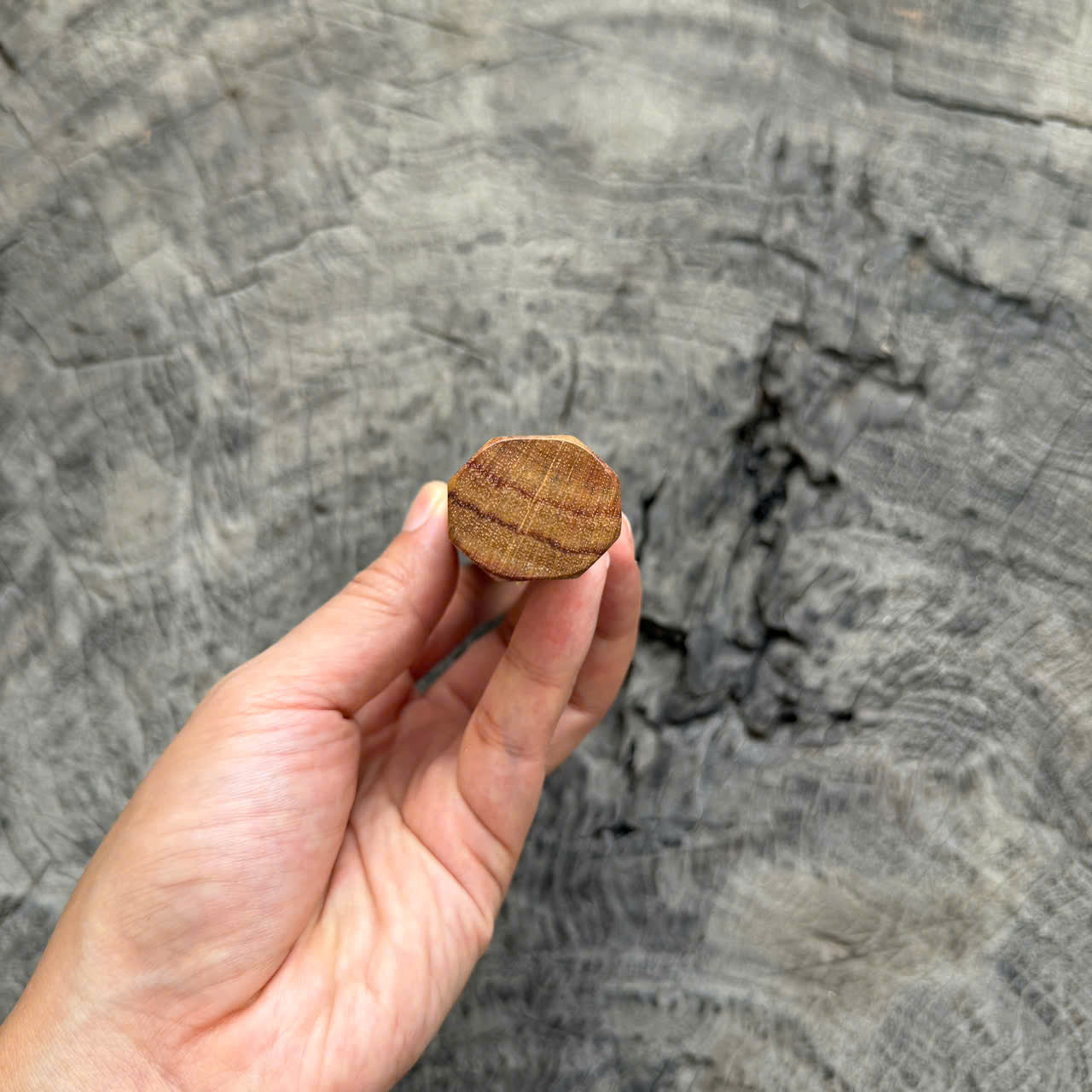 I -15 Huanghuali wood Wa handle, Marble horn ferrule, 145 mm handle