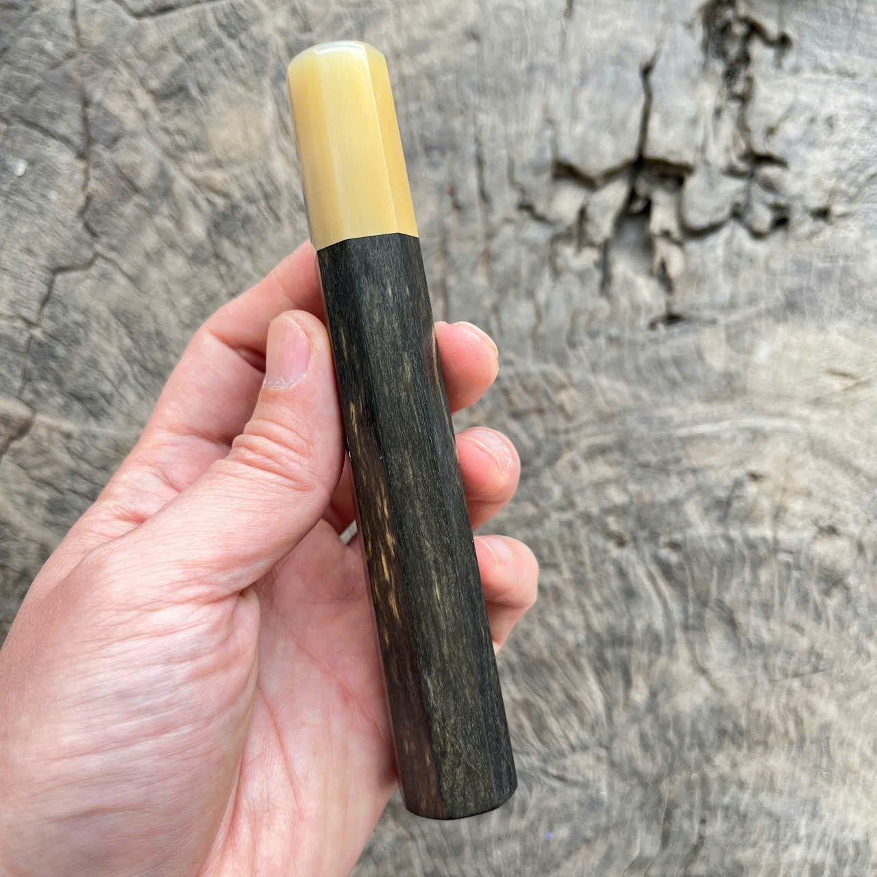 I -15 Ebony wa handle with white horn ferrule- 140mm
