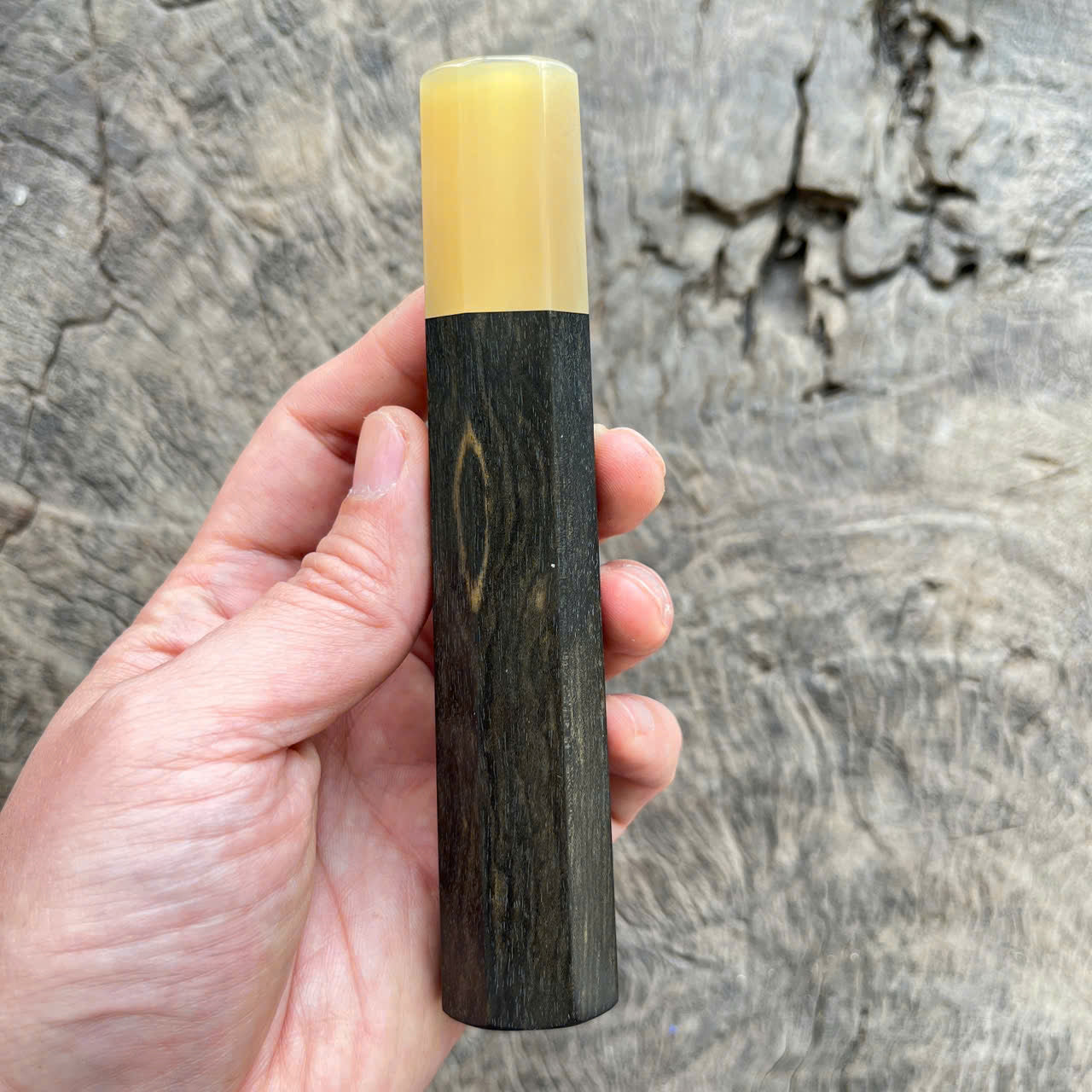 I -15 Ebony wa handle with white horn ferrule- 140mm