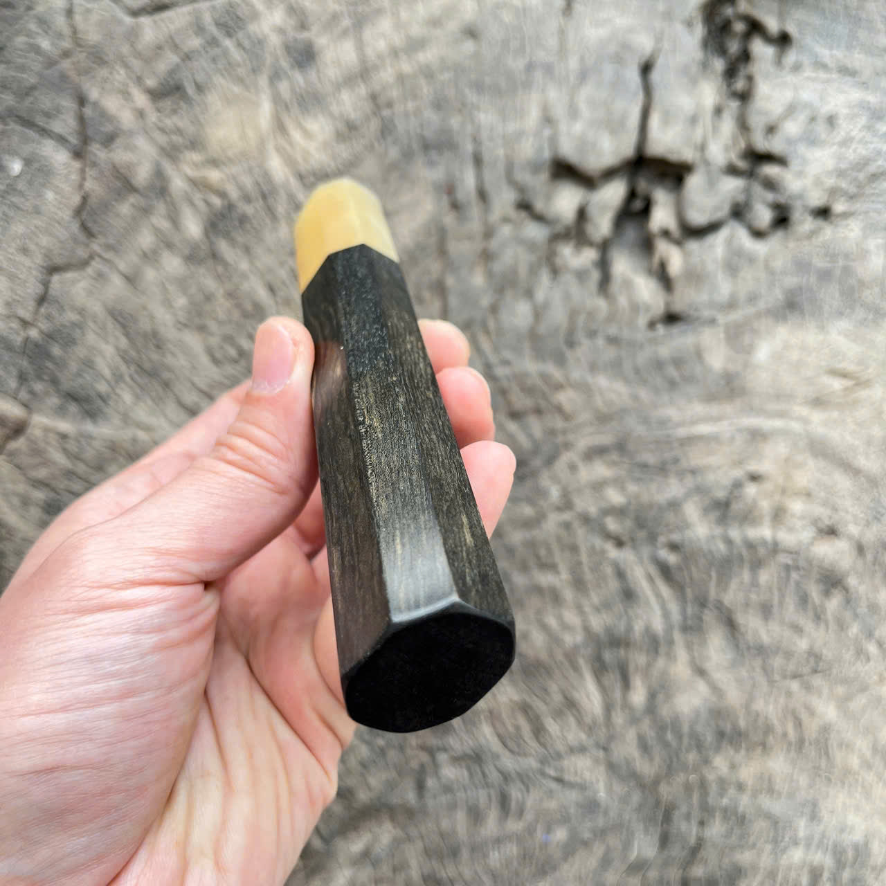 I -15 Ebony wa handle with white horn ferrule- 140mm
