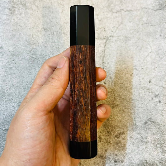 I- Special rosewood Wa handle with black horn ferrule and end cap, 140mm