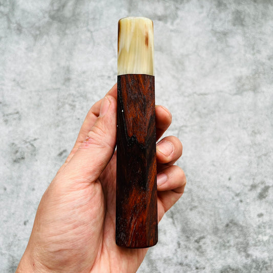 I- Siamese Rosewood Wa handle with marble cream horn ferrule - 140mm