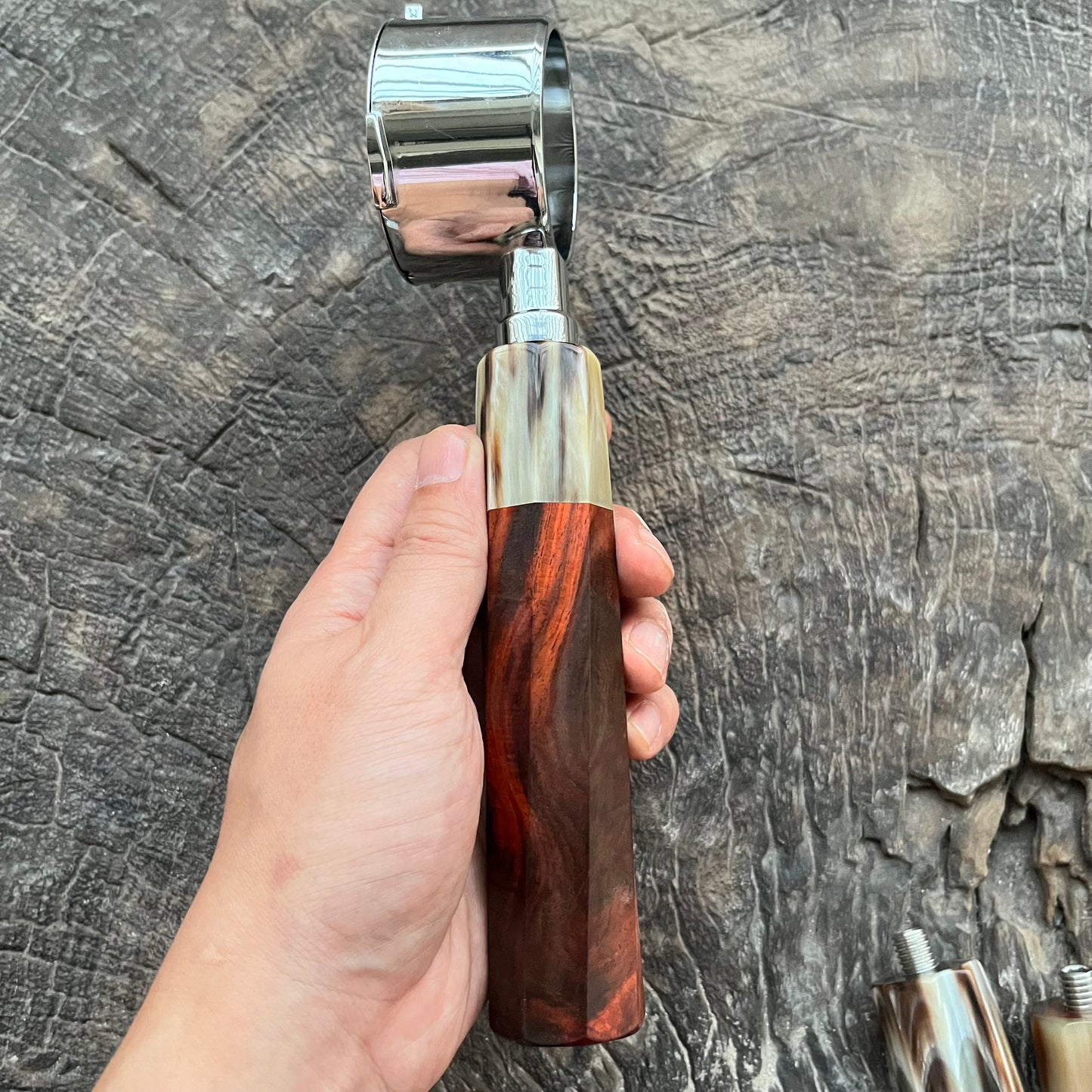 Custom Wooden Portafilter Handle, Buffalo Horn Ferrule | Twisted or  | Tapering - a stylish Espresso portafilter handle replacement