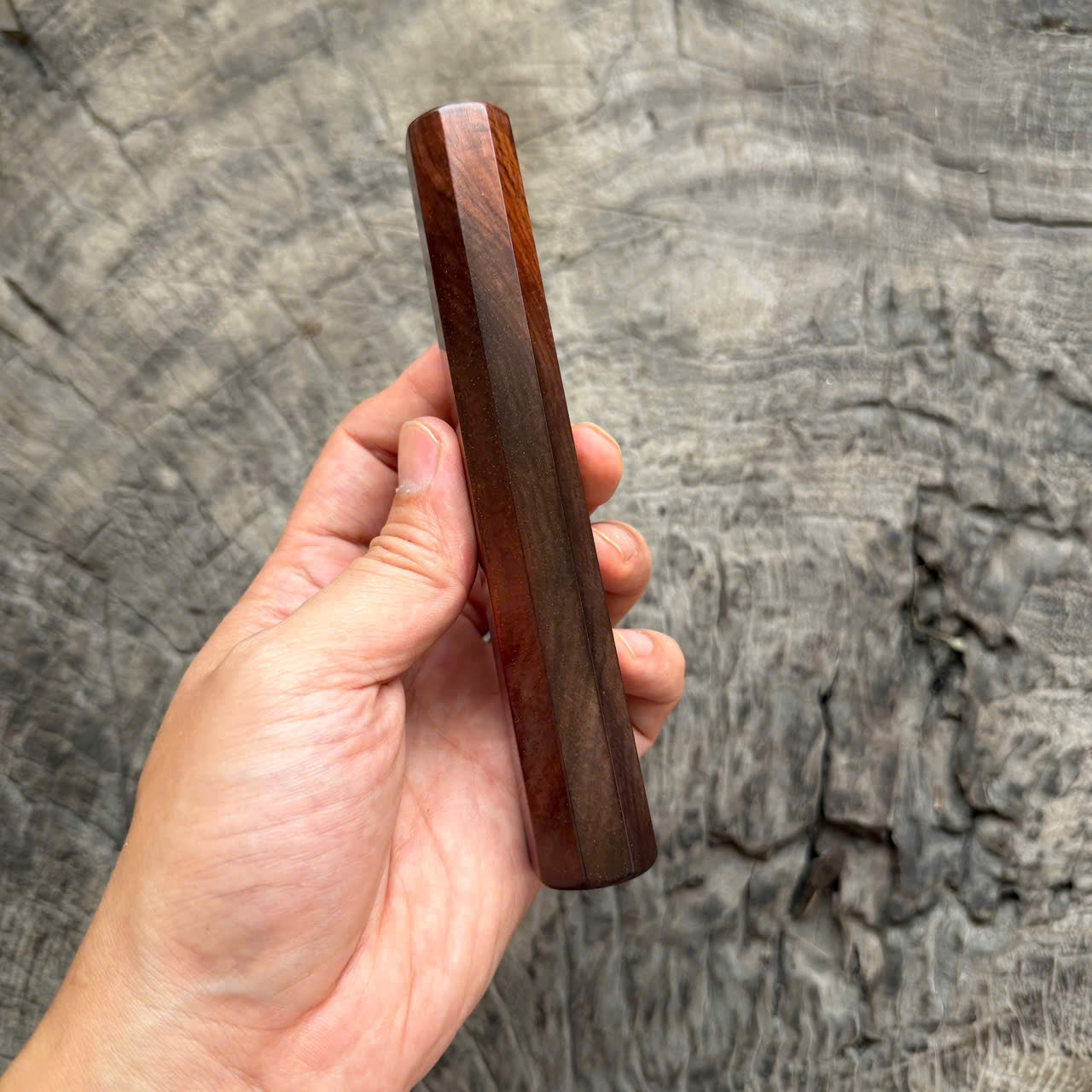 I - 18 Curly Siamese Rosewood Wa handle, 145 mm handle