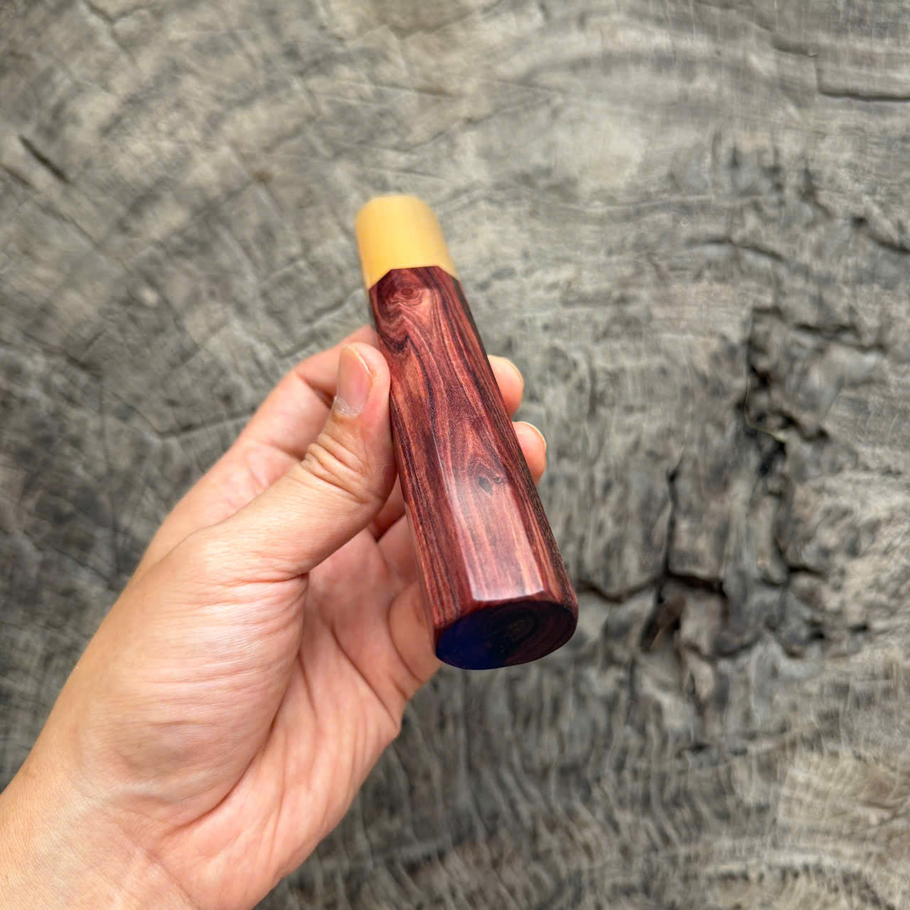 I -5 Eye Siamese Rosewood wa handle , White horn Ferrule , 140mm handle