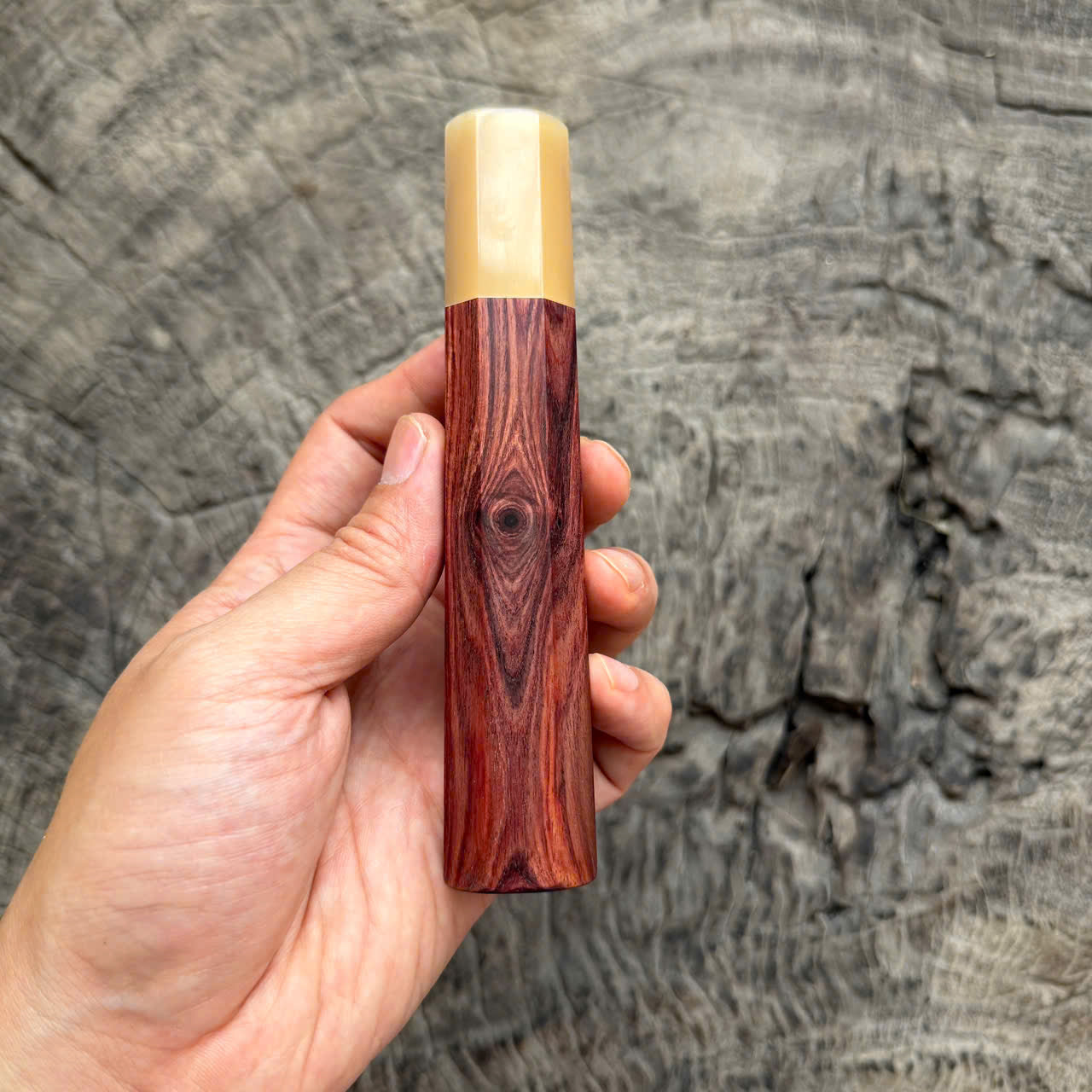 I -5 Eye Siamese Rosewood wa handle , White horn Ferrule , 140mm handle