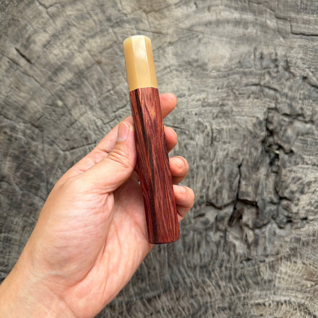 I -5 Eye Siamese Rosewood wa handle , White horn Ferrule , 140mm handle