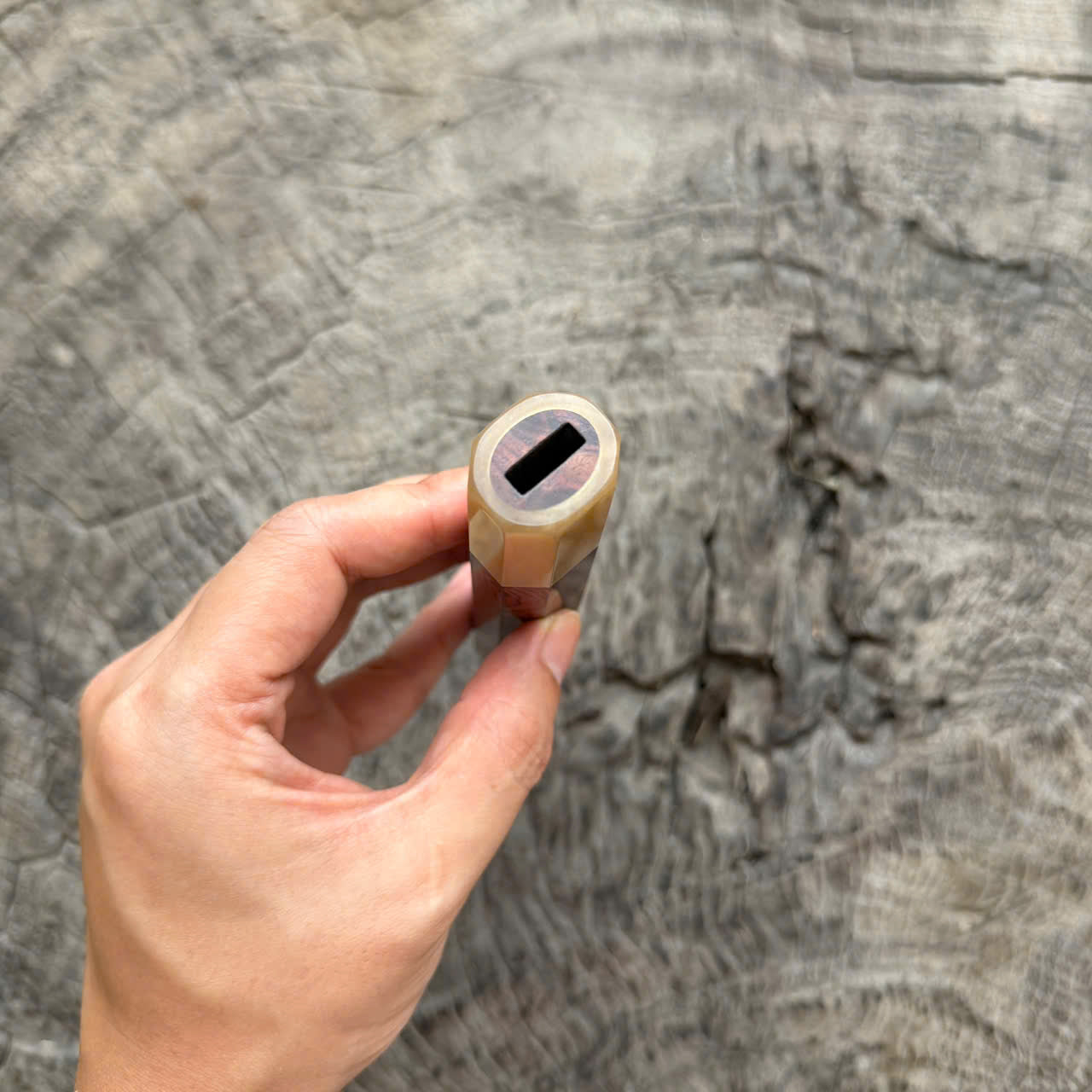I - 6 Purple Burl Rosewood Wa handle, White horn ferrule, 145 mm handle