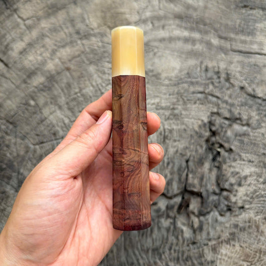 I - 6 Purple Burl Rosewood Wa handle, White horn ferrule, 145 mm handle