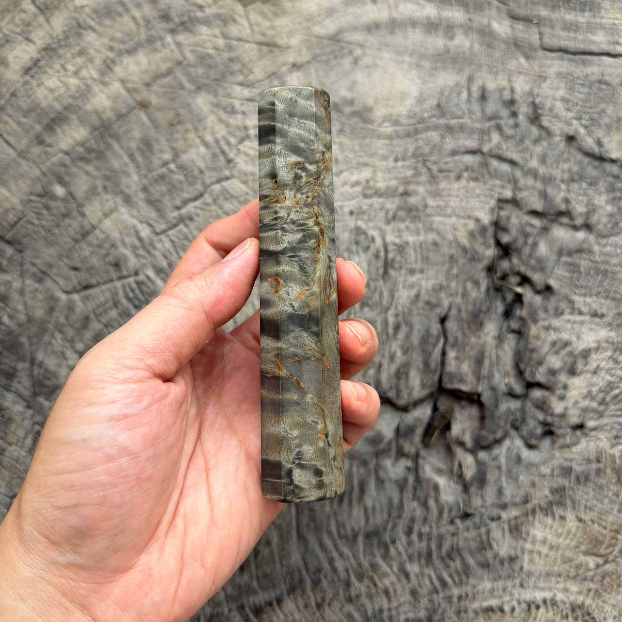 I - 3 Stabilized Black Burl Wa handle, Mono- 130mm