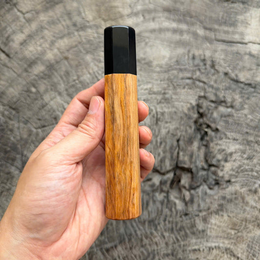 I - 4 Two tone Japanese Tamamoku Cedar, black horn ferrule, 145 mm handle