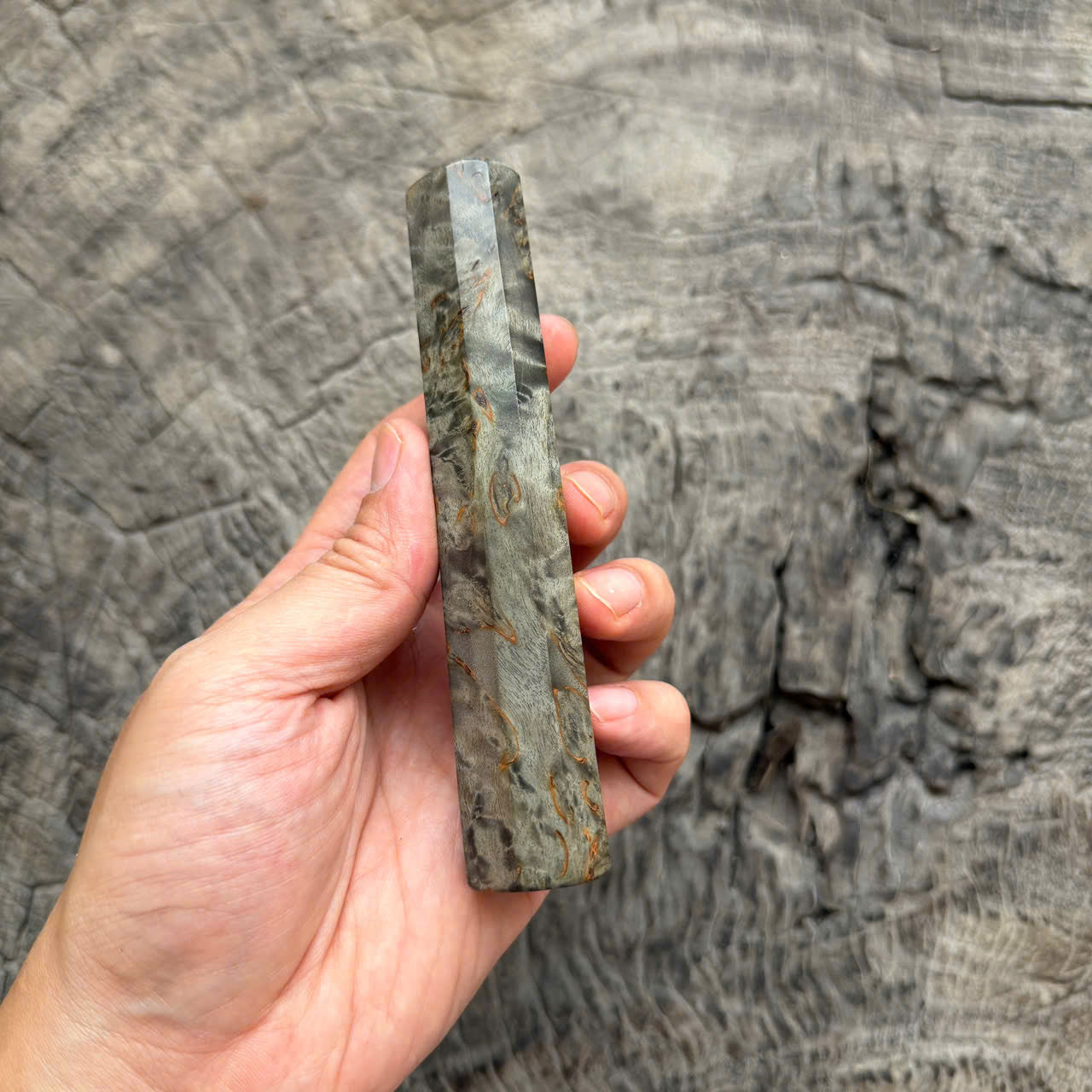 I - 3 Stabilized Black Burl Wa handle, Mono- 130mm