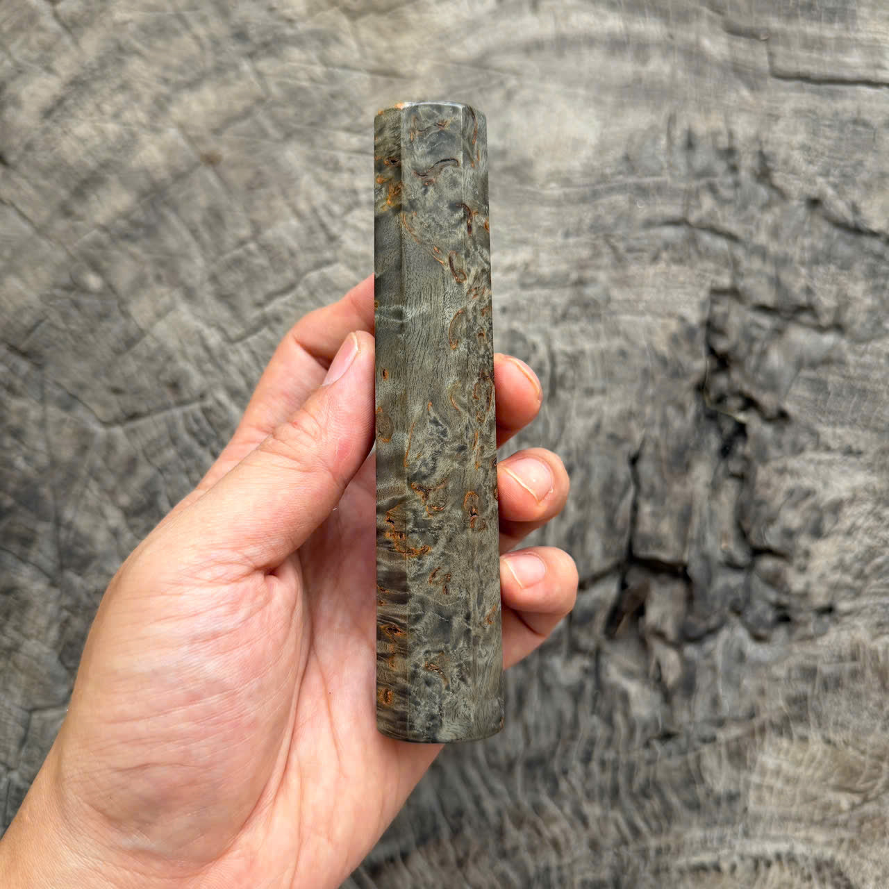 I - 3 Stabilized Black Burl Wa handle, Mono- 130mm