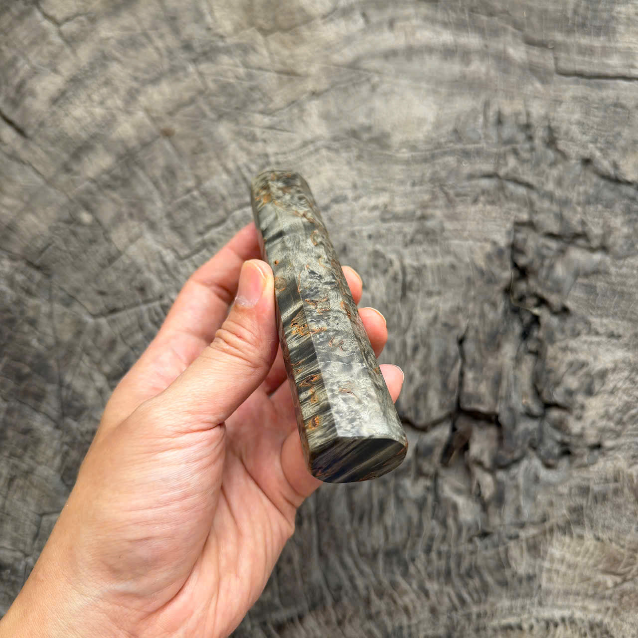 I - 3 Stabilized Black Burl Wa handle, Mono- 130mm