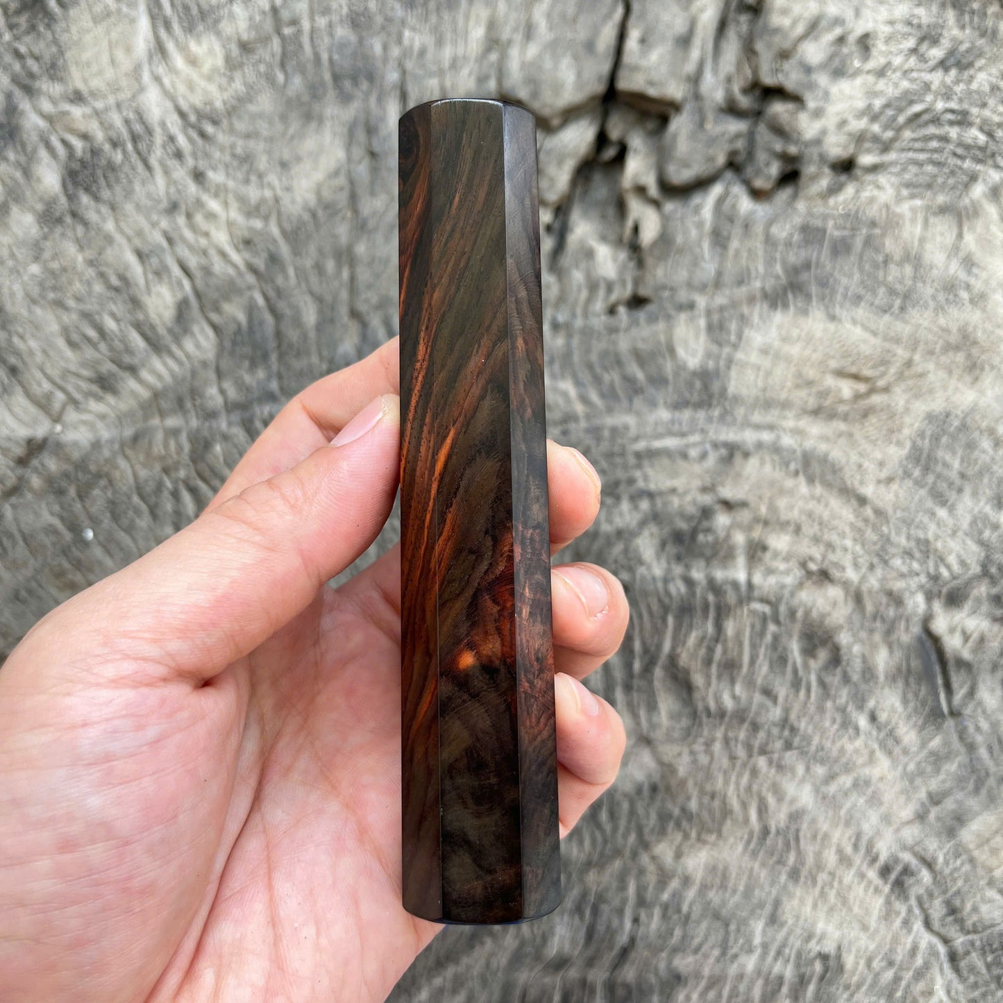 I- Rare Super Color Siamese Rosewood Wa handle, Mono - 128mm