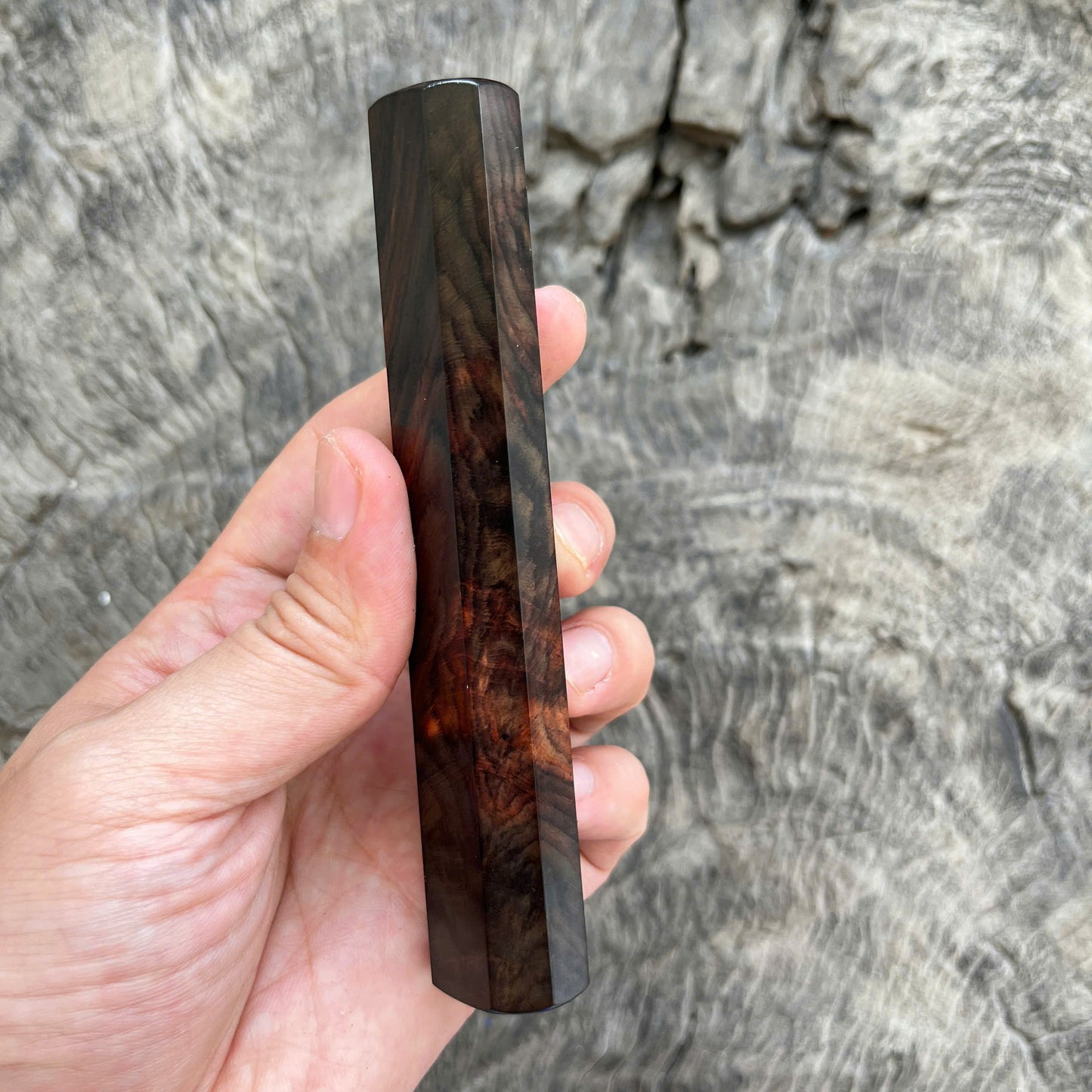 I- Rare Super Color Siamese Rosewood Wa handle, Mono - 128mm
