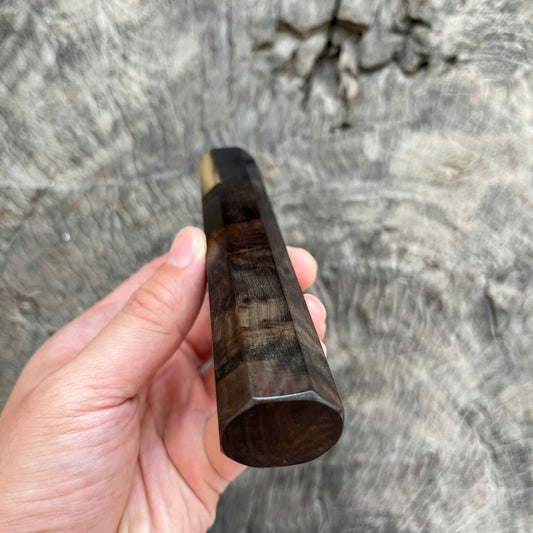 I - 2 Cool Curly Black Siamese Rosewood Wa handle, Marble horn Ferrule, 145 mm