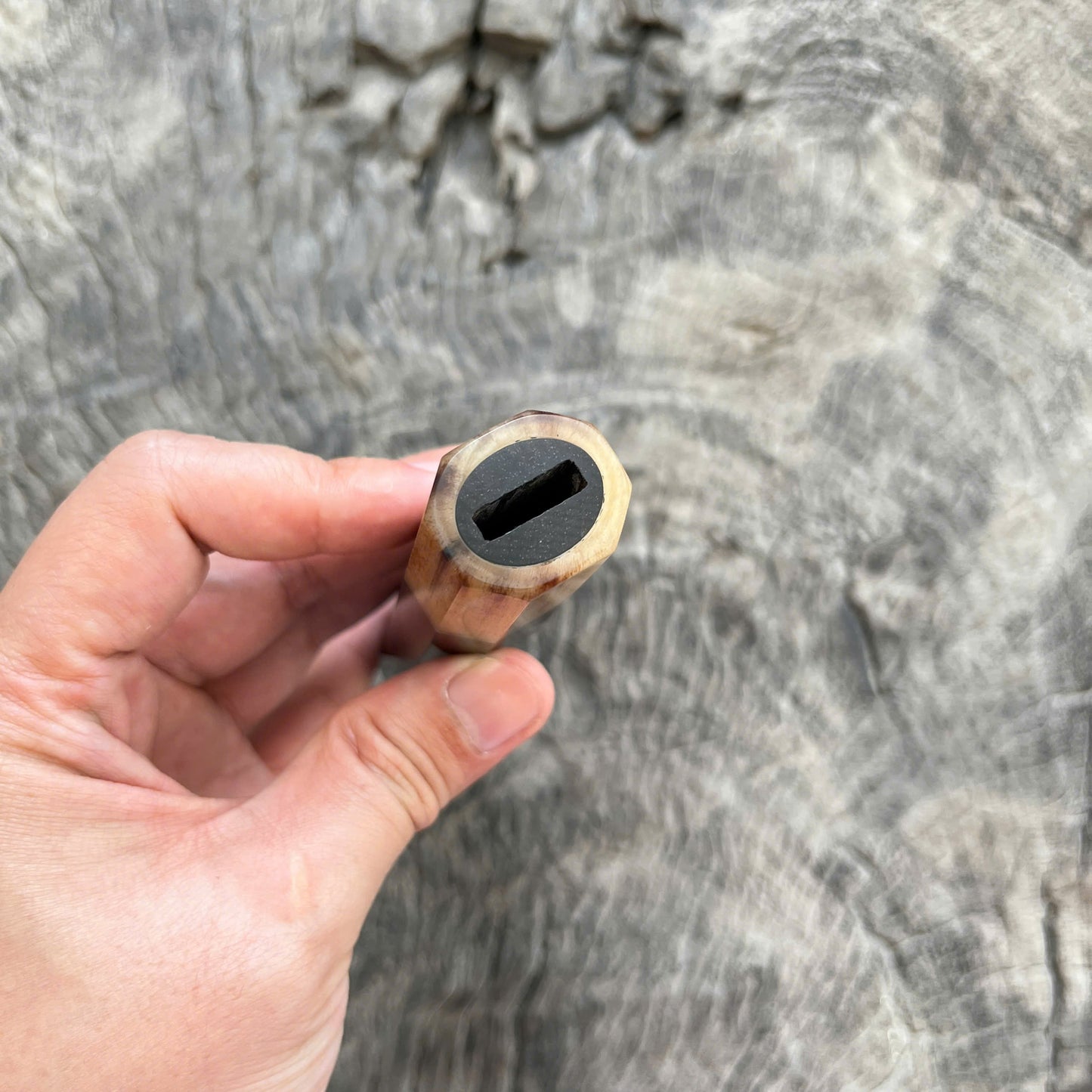 I -23 Siamese Rosewood Wa handle, Marble horn Ferrule - 145 mm