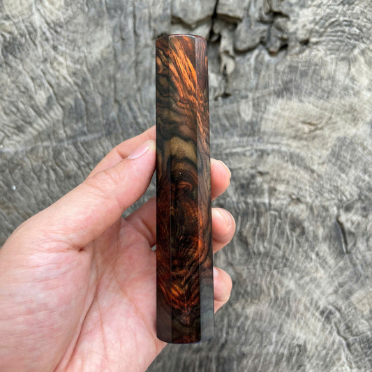 I- Rare Super Color Siamese Rosewood Wa handle, Mono - 128mm