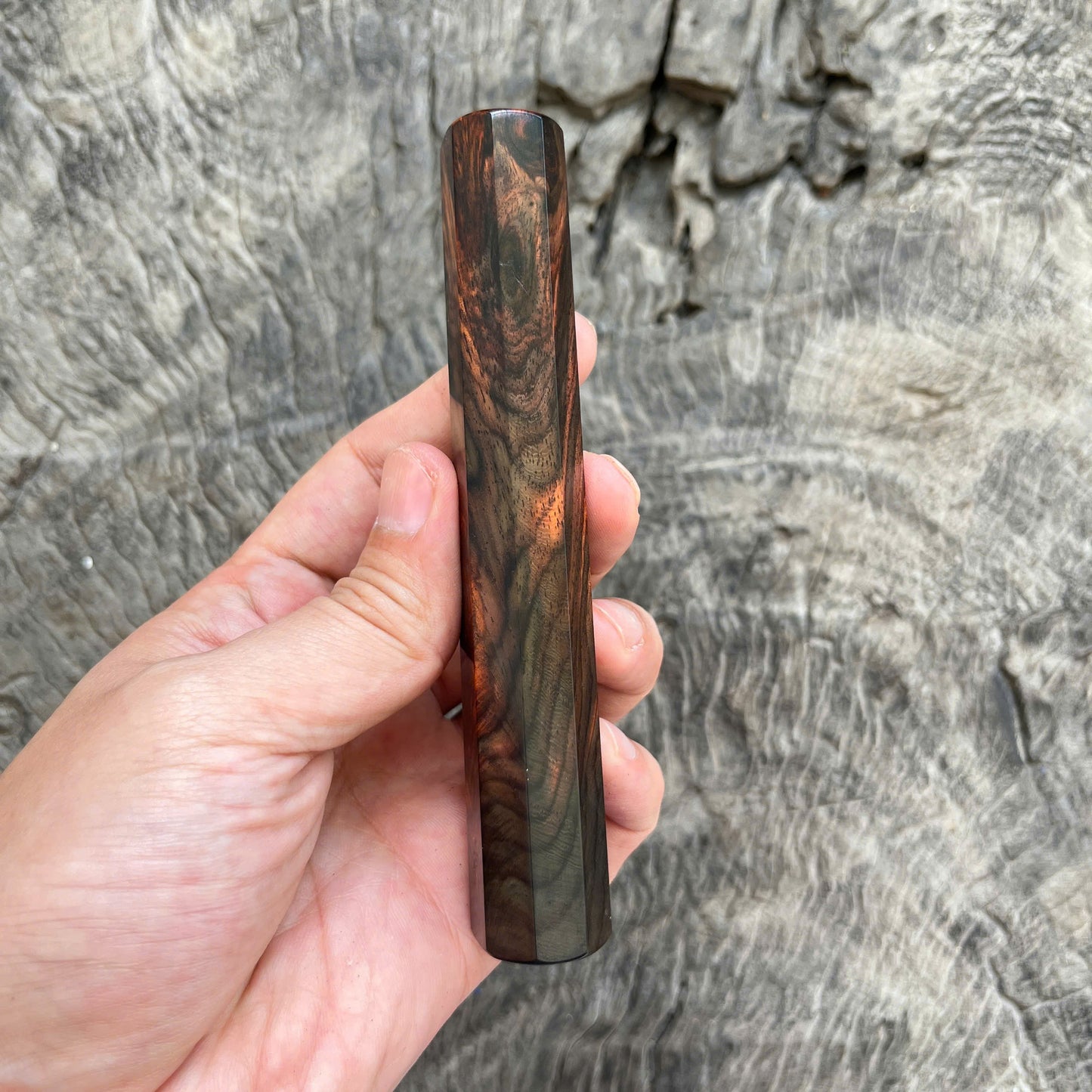 I- Rare Super Color Siamese Rosewood Wa handle, Mono - 128mm